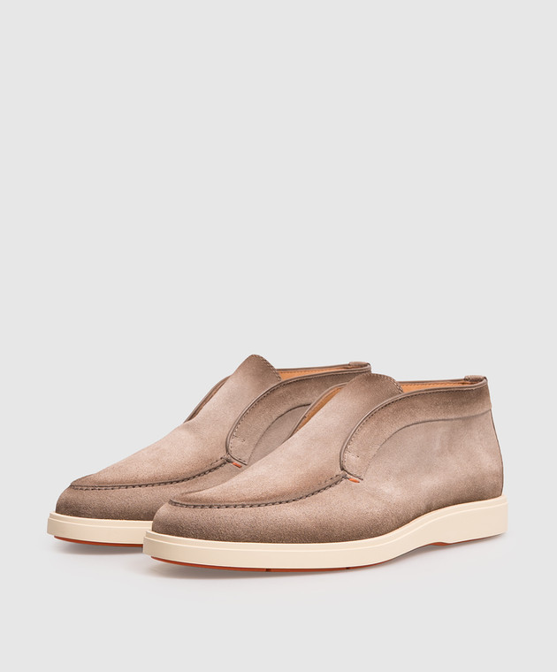 Santoni Бежевые замшевые дезерты MGDG17823TICBGEX изображение 2
