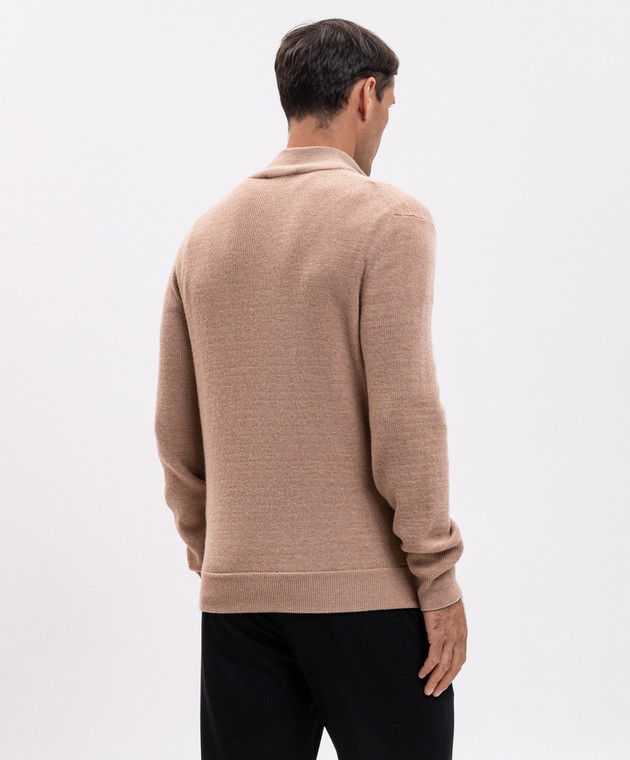 Canali Бежевый свитер из шерсти и кашемира MK02547C1216 изображение 4