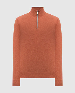 Brunello Cucinelli Помаранчевий джемпер з кашеміру з блискавкою M2200124