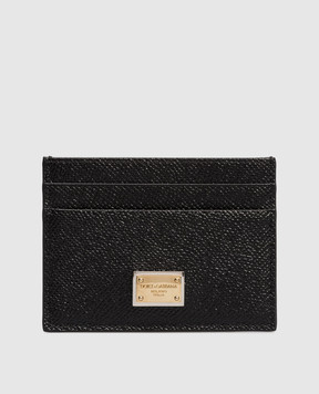 Dolce&Gabbana Чорний шкіряний картхолдер з логотипом BI0330A1001