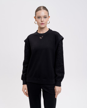 Twinset Чорний джемпер з мереживом 252LL2JCC