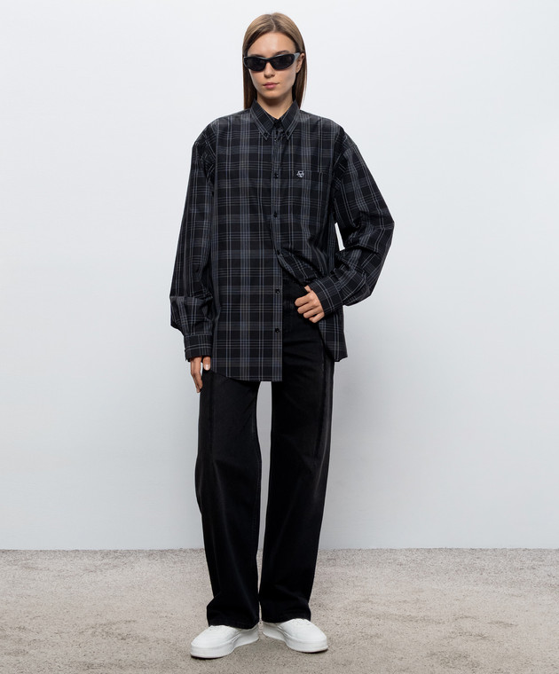 Vetements Чорна сорочка в клітинку MH27SH059BCw зображення 2