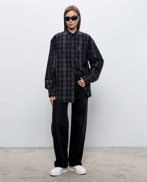 Vetements Чорна сорочка в клітинку MH27SH059BCw