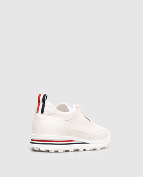 Thom Browne Белые кожаные кроссовки Varsity MFE018BL0064