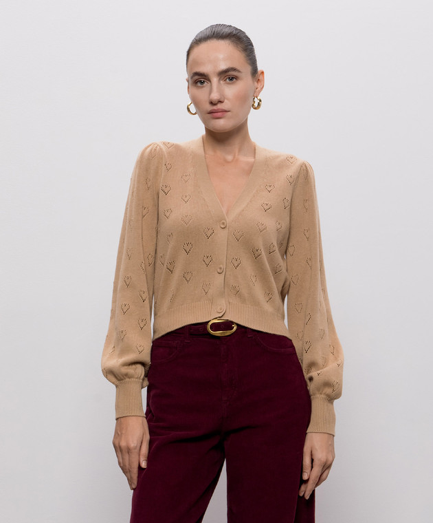 Twinset Коричневый кардиган с кашемиром 262TP3023 изображение 3