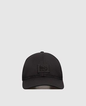 Dolce&Gabbana Чорна кепка з нашивкою монограми логотипа GH590ZGK065
