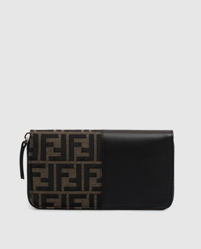 Fendi Черный комбинированный кошелек с узором 7M0210B139