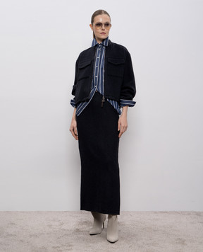 Brunello Cucinelli Сіра спідниця міді з вовни MD565G3923