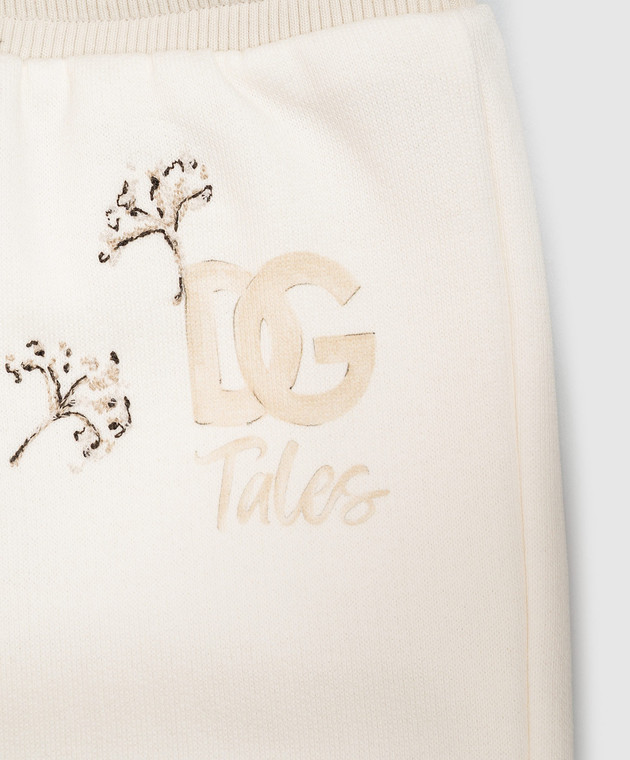 Dolce&Gabbana Детские джоггеры цвета айвори с принтом L1JPIGG7P8J изображение 3