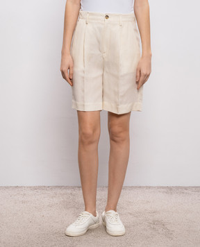 Woolrich Бермуди кольору айворі з льоном CFWWSH2005FRUT3043