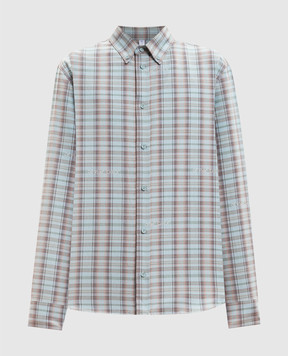 Off-White Блакитна сорочка у візерунок з вишивкою логотипа 44XGE04MS26F001