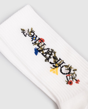 Off-White Білі шкарпетки у візерунок OWRA035F25KNI001