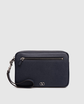 Valentino Синя шкіряна сумка VLogo 8Y2P0AN8UAG