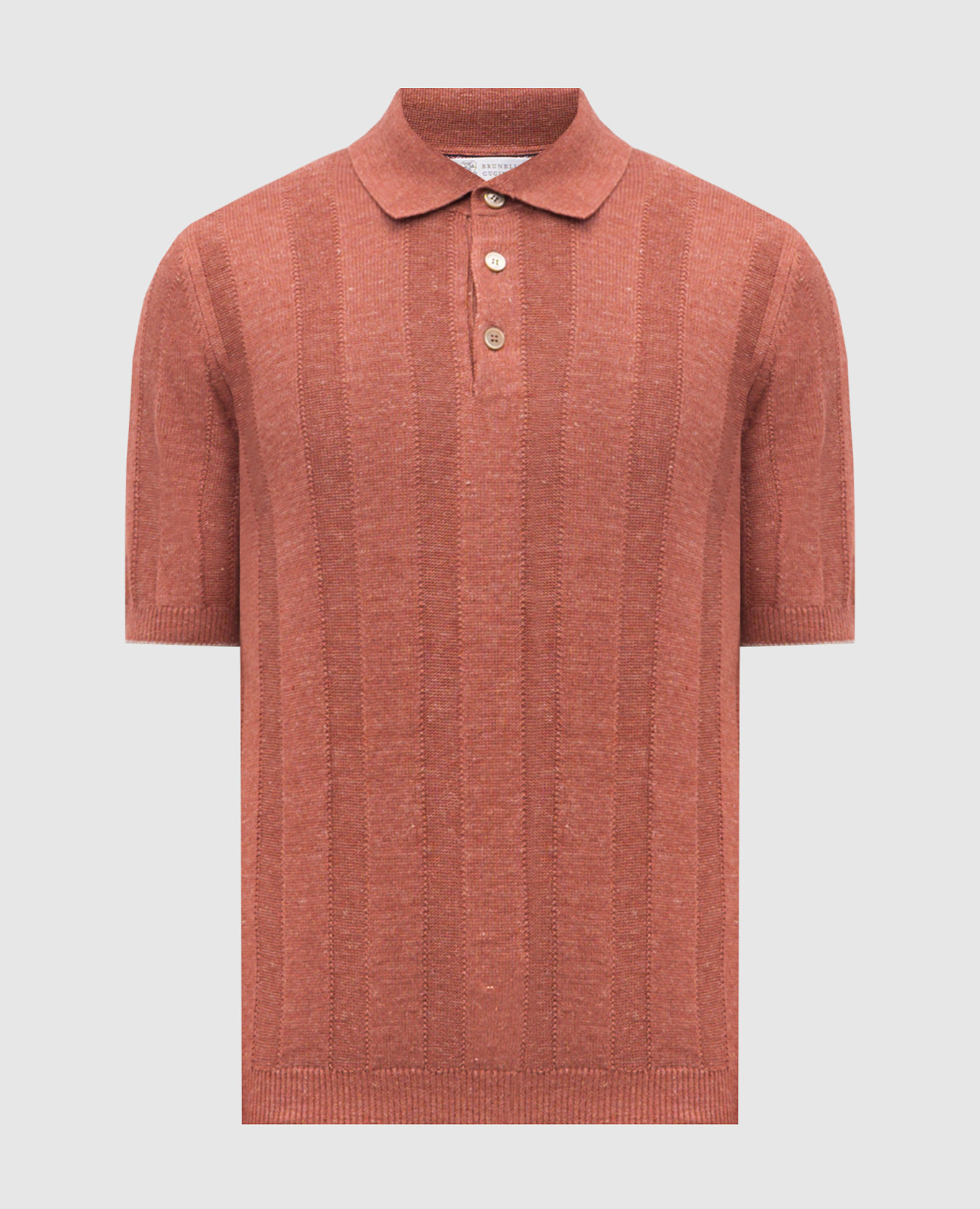 Коричневое поло с леном