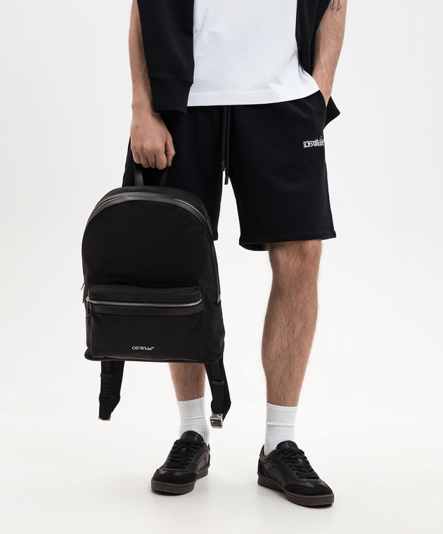 Off-White Чорний рюкзак з контрастним логотипом OMNB109C99FAB001 зображення 2