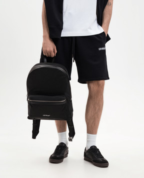 Off-White Чорний рюкзак з контрастним логотипом OMNB109C99FAB001