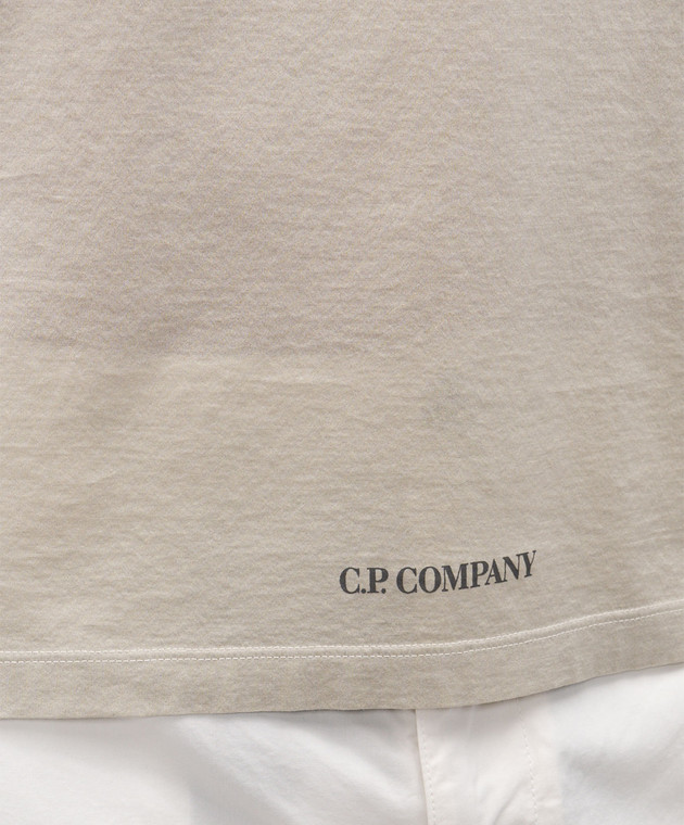 C.P. Company Футболка кольору хакі з принтом логотипа MTS243A110666W зображення 5