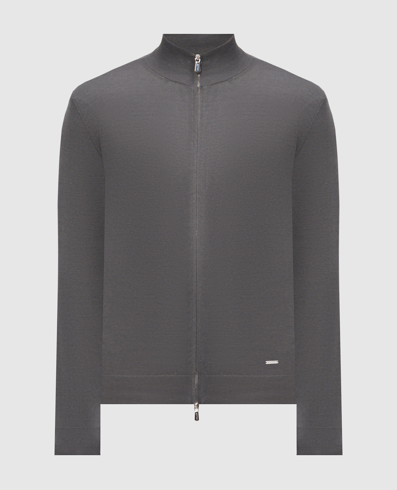 Серый кардиган с шелком