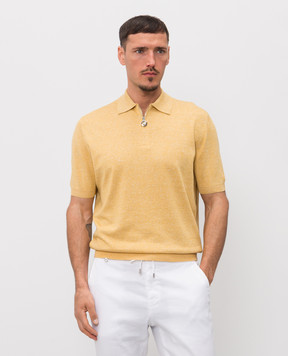 Stefano Ricci Жовте поло з шовком та льоном K616445P30F26112