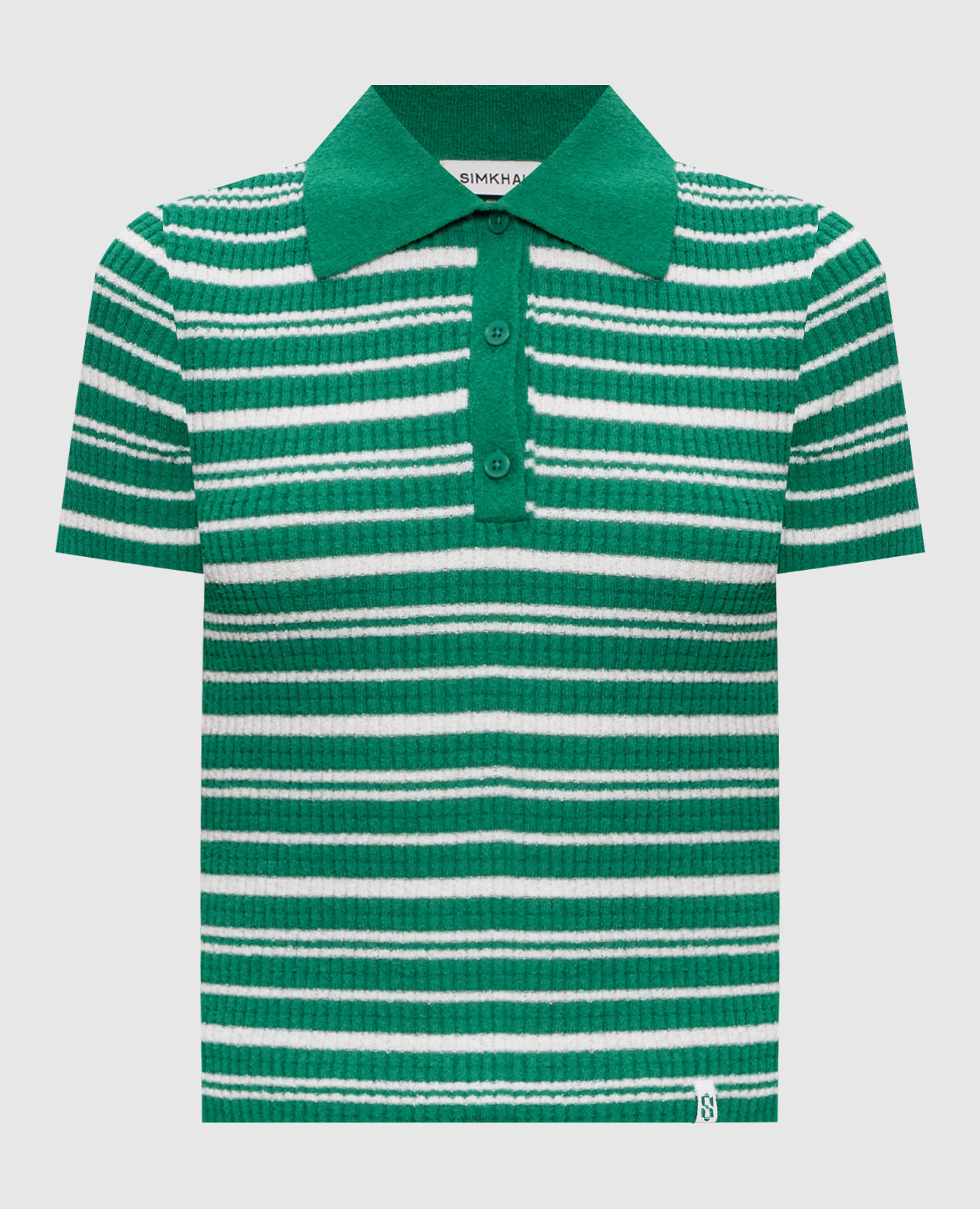 Зеленое поло Averie в полоску