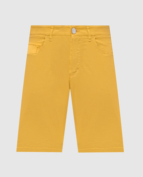 Stefano Ricci Жовті шорти з вишивкою монограми логотипа M8T6100080TFANT