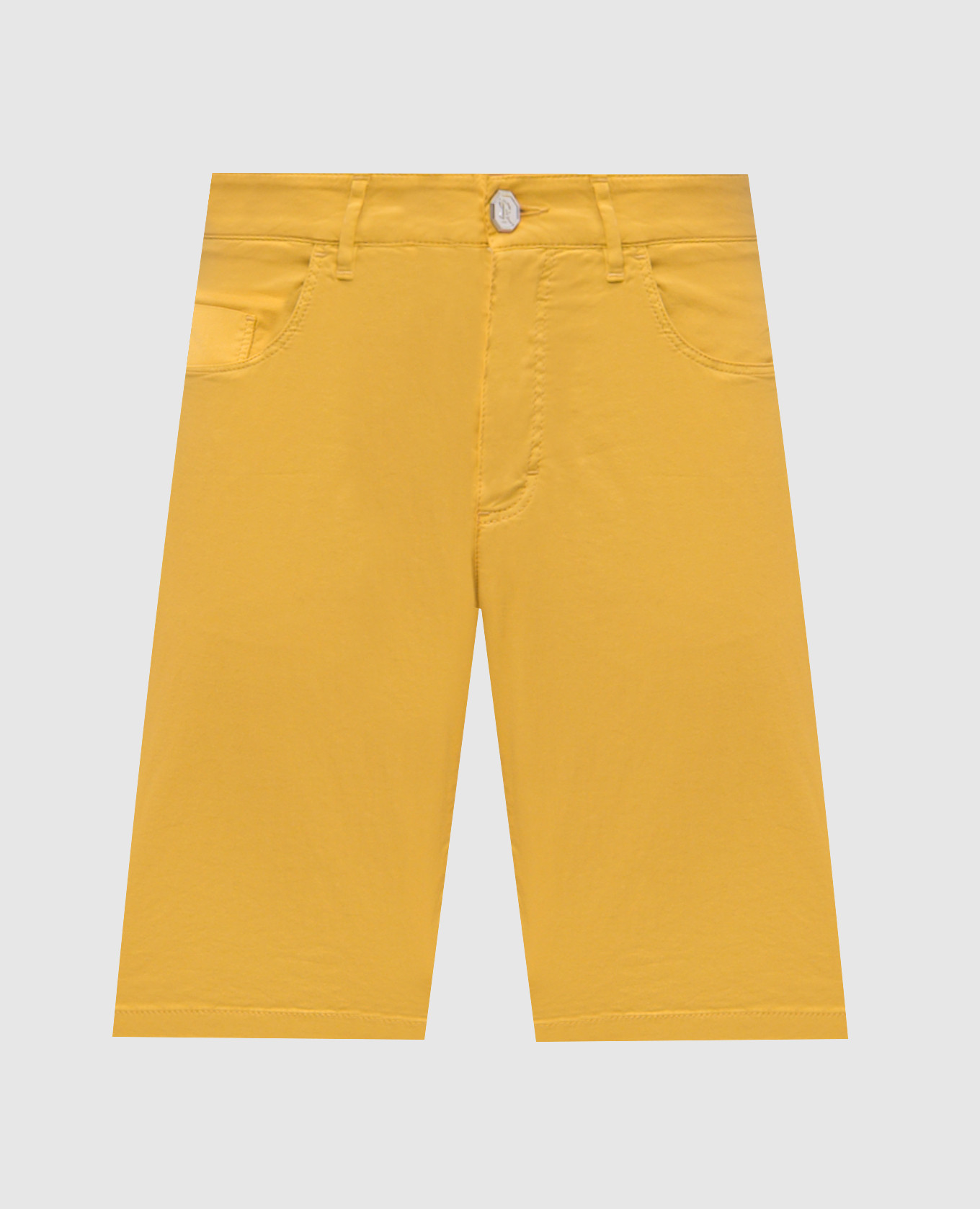 Желтые шорты с вышивкой логотипа монограммы