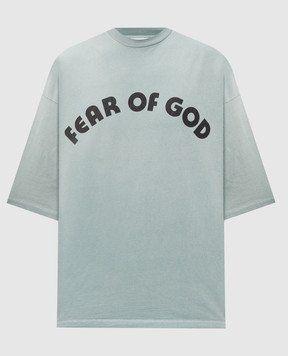 Fear of God Бирюзовая футболка с принтом логотипа FG9M109966HWJ