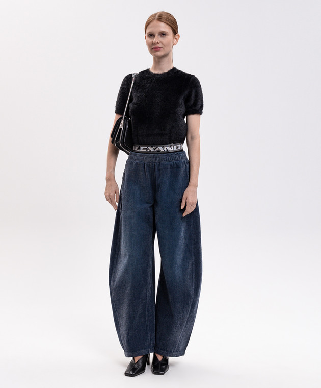 Alexander Wang Черный топ с нашивкой логотипа 1KC4261114 изображение 2