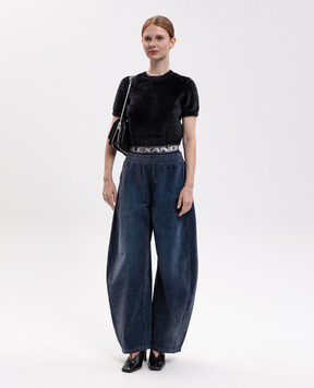 Alexander Wang Черный топ с нашивкой логотипа 1KC4261114