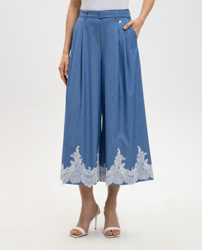 Twinset Блакитні кюлоти з мереживом 261AP2291