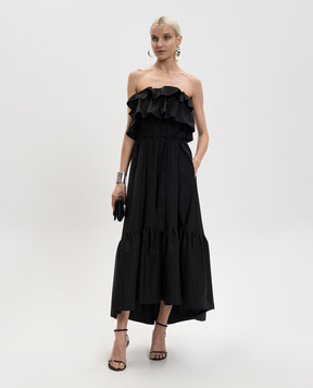 Twinset Черное платье с воланами 261AP2133