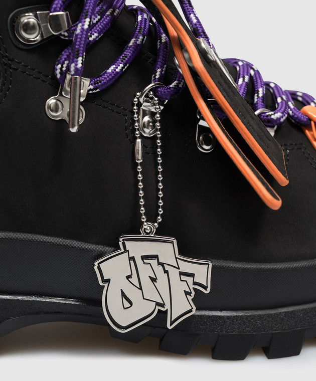 Off-White Черные ботинки Hiking с нубуком OF05929001 изображение 5