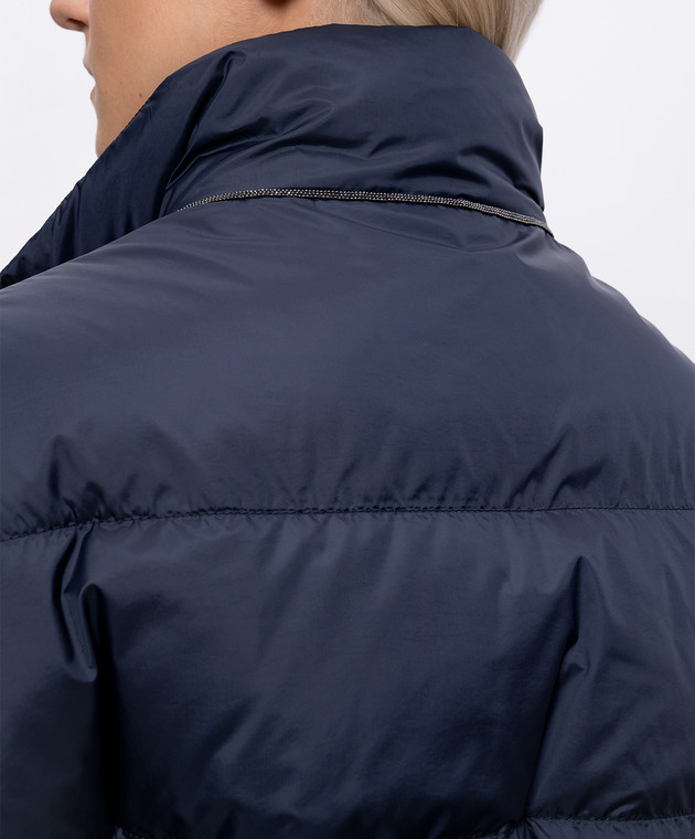 Brunello Cucinelli Синий пуховый жилет с цепочкой мониль MD5987612P изображение 5