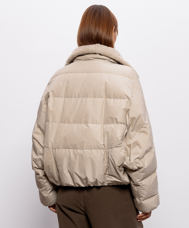 Brunello Cucinelli Бежевый пуховик с воротником MH5257474 изображение 4