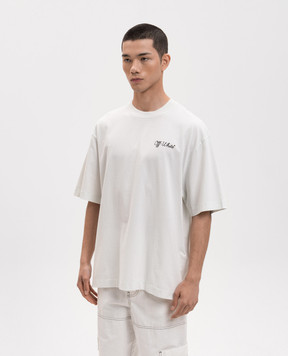 Off-White Зелена футболка з контрастним принтом логотипа 44MAA120S26J01D