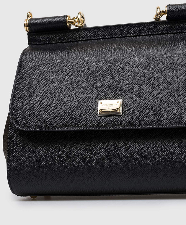 Dolce&Gabbana Чорна шкіряна сумка Sicily BB6002B1001 зображення 5
