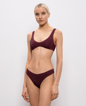 Venuja Бордовый купальник Malibu с кристаллами BI005B