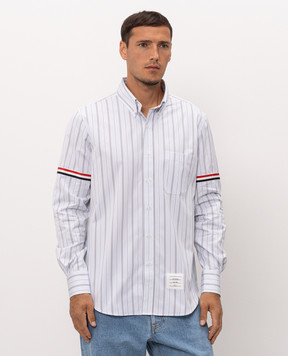 Thom Browne Блакитна сорочка в смужку MWL301OF1223