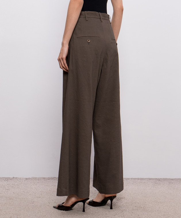 UMA WANG Штани Paella кольору хакі з льоном UW3018 зображення 4