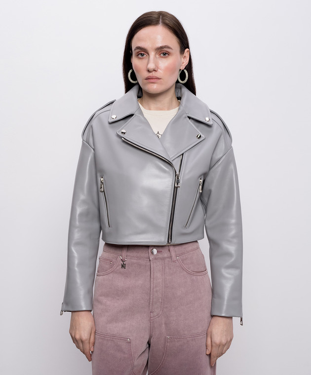 Babe Pay Pls Сіра шкіряна косуха 2516GRAND зображення 3