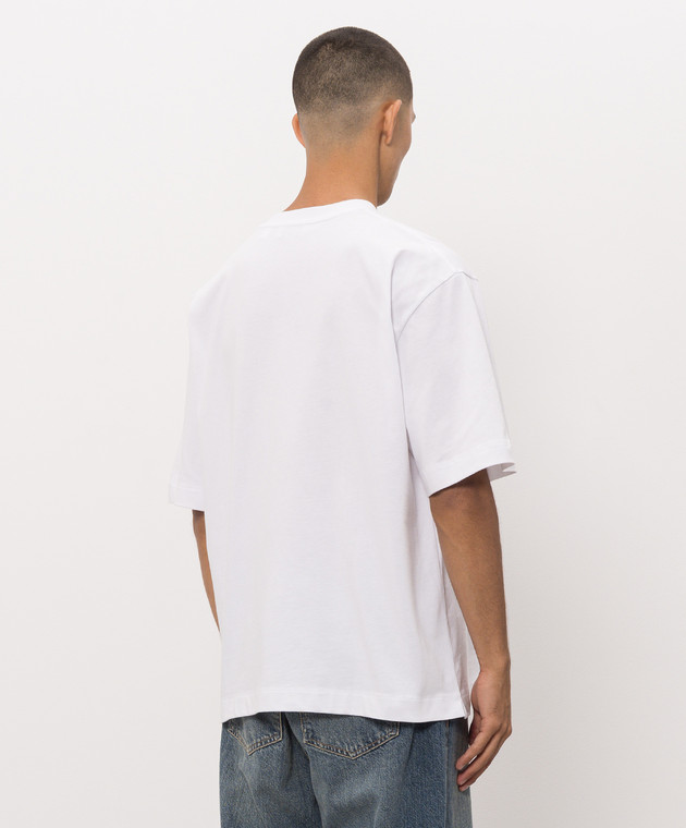 Off-White Белая футболка Stroke с вышивкой логотипа 44MAA120F26J00J изображение 4