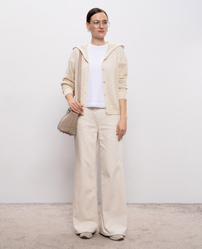 Peserico Бежевый кардиган с капюшоном S99111F0709234