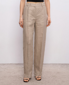 Brunello Cucinelli Бежеві штани з льону MH527P9198