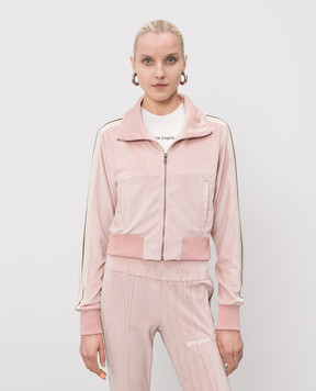Palm Angels Рожева велюрова спортивна куртка Chenille PWBD045S26FAB001