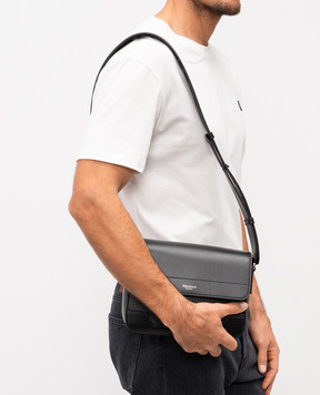 Serapian Сіра шкіряна сумка-месенджер з логотипом SRSTSMML735024ACC3