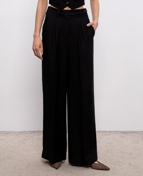 Brunello Cucinelli Черные брюки с льном MH126P9138