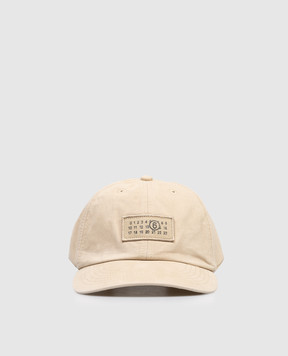 Maison Margiela MM6 Дитяча бежева кепка з нашивкою емблеми M61030MM05S