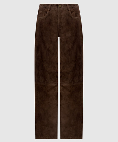 Коричневые замшевые брюки Jean