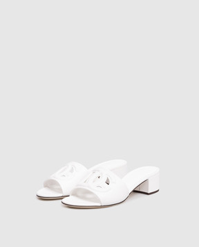 Dolce&Gabbana Білі шкіряні мюлі з логотипом CR1755AY329