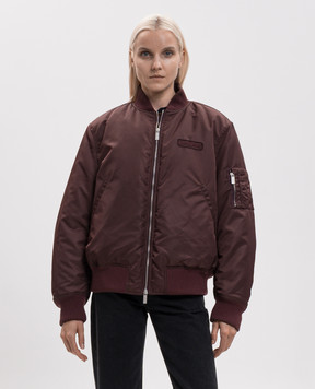 Off-White Бордовый бомбер с нашивкой логотипа 2FG00660T